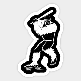 Bigfoot Baseball Player Sticker